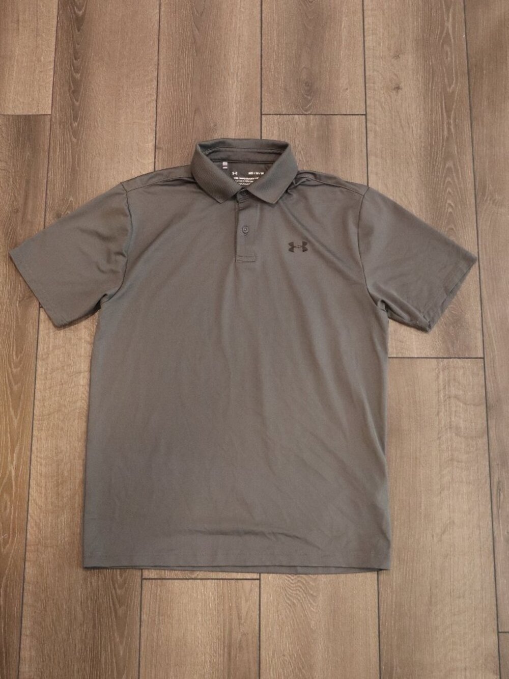 Mens Gray Under Armour Golf Polo Sz M